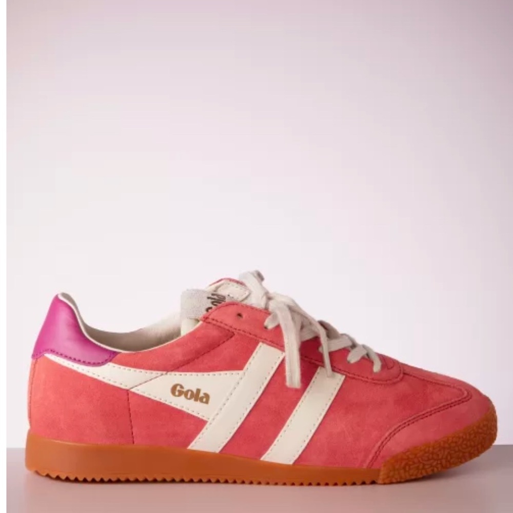 Gola Elan Suede Sneakers in Coral